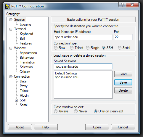 Set up an SSH connection to maya