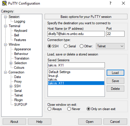 Set up an SSH connection to maya